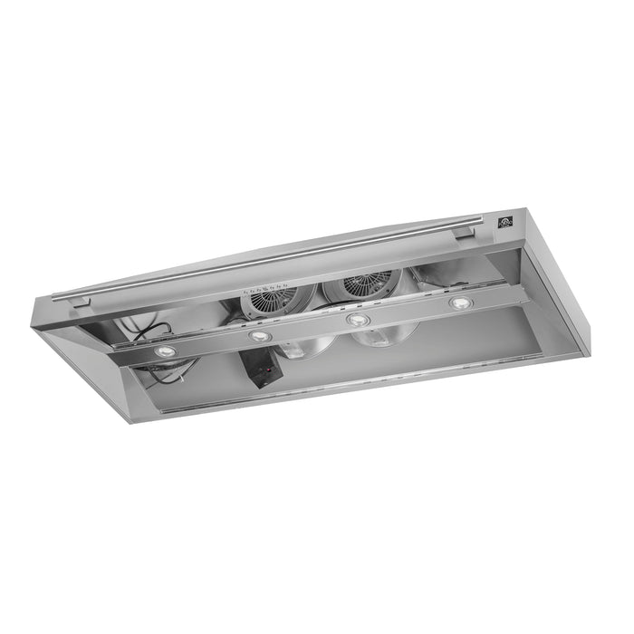 Forno Aria 60" 1200 CFM Convertible Wall Mount Range Hood with 4 Speeds, Ducted or Ductless Venting, Timer, Quiet Operation, and Charcoal Filters - Stainless Steel, Black, or White (FRHWM5095-60)
