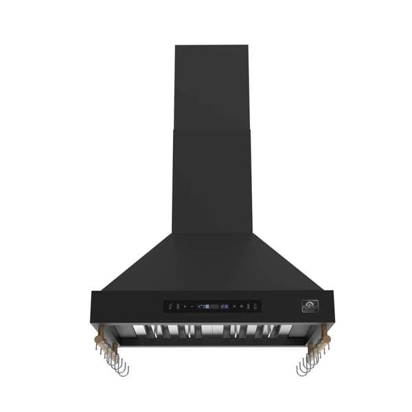 Forno Venezia 30" 370 CFM Wall-Mounted Ducted Range Hood with Adjustable Height, Baffle Filters, Touch Controls and LED Lights - Stainless Steel, Black, or White (FRHWM5503-30)