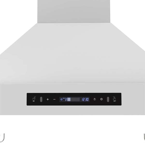 Forno Venezia 30" 370 CFM Wall-Mounted Ducted Range Hood with Adjustable Height, Baffle Filters, Touch Controls and LED Lights - Stainless Steel, Black, or White (FRHWM5503-30)