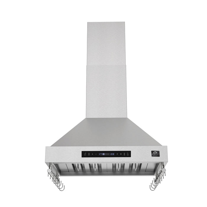 Forno Venezia 30" 370 CFM Wall-Mounted Ducted Range Hood with Adjustable Height, Baffle Filters, Touch Controls and LED Lights - Stainless Steel, Black, or White (FRHWM5503-30)