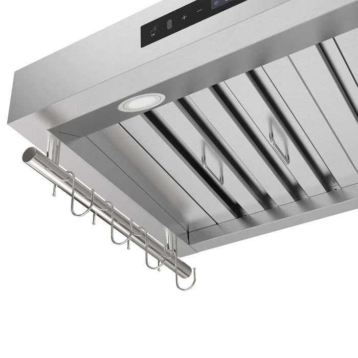 Forno Venezia 30" 370 CFM Wall-Mounted Ducted Range Hood with Adjustable Height, Baffle Filters, Touch Controls and LED Lights - Stainless Steel, Black, or White (FRHWM5503-30)