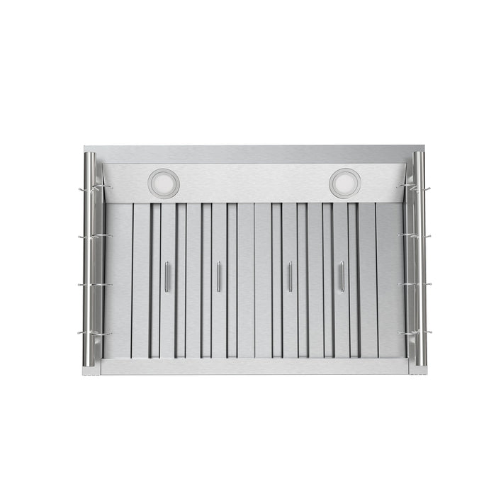 Forno Venezia 30" 370 CFM Wall-Mounted Ducted Range Hood with Adjustable Height, Baffle Filters, Touch Controls and LED Lights - Stainless Steel, Black, or White (FRHWM5503-30)