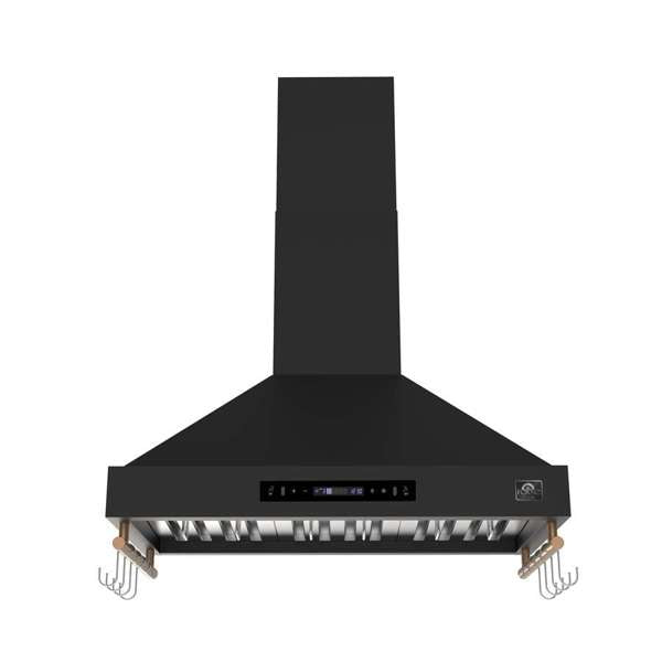 Forno Venezia 36" 370 CFM Wall-Mounted Ducted Range Hood with Adjustable Height, Baffle Filters, Touch Controls and LED Lights - Stainless Steel, Black, or White (FRHWM5503-36)