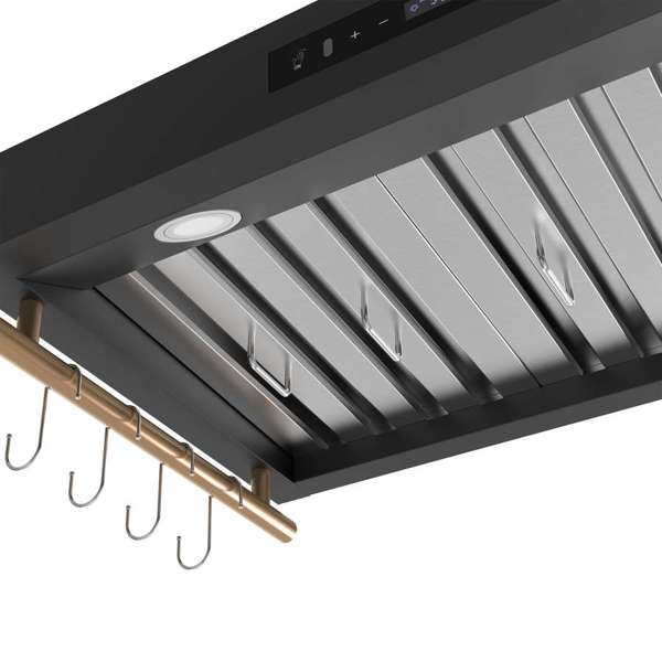 Forno Venezia 36" 370 CFM Wall-Mounted Ducted Range Hood with Adjustable Height, Baffle Filters, Touch Controls and LED Lights - Stainless Steel, Black, or White (FRHWM5503-36)