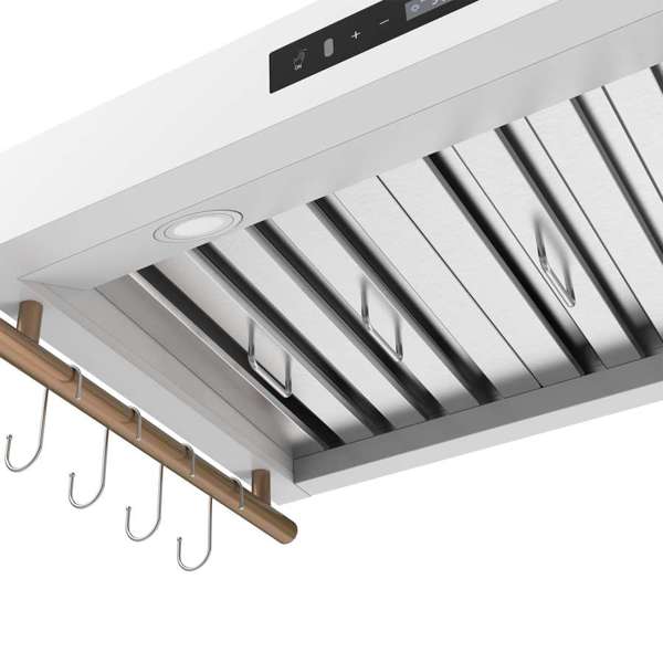 Forno Venezia 36" 370 CFM Wall-Mounted Ducted Range Hood with Adjustable Height, Baffle Filters, Touch Controls and LED Lights - Stainless Steel, Black, or White (FRHWM5503-36)