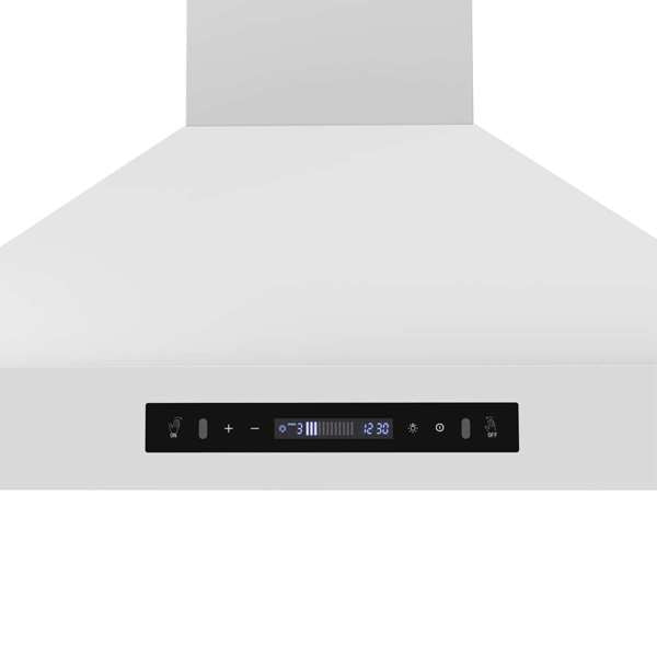 Forno Venezia 36" 370 CFM Wall-Mounted Ducted Range Hood with Adjustable Height, Baffle Filters, Touch Controls and LED Lights - Stainless Steel, Black, or White (FRHWM5503-36)