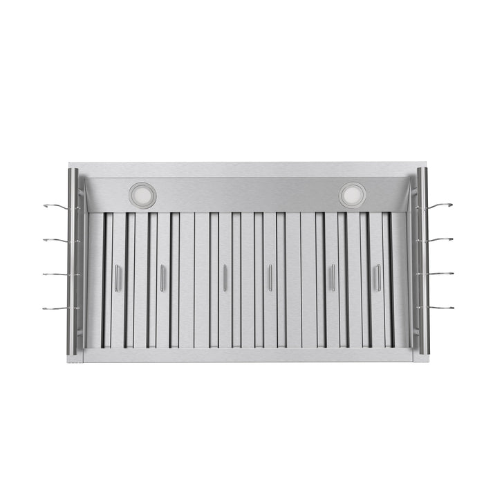 Forno Venezia 36" 370 CFM Wall-Mounted Ducted Range Hood with Adjustable Height, Baffle Filters, Touch Controls and LED Lights - Stainless Steel, Black, or White (FRHWM5503-36)