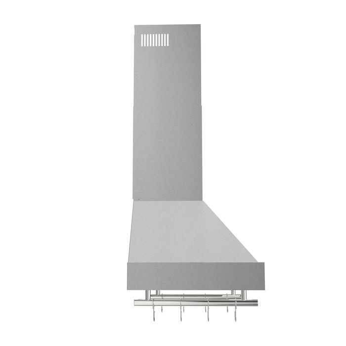 Forno Venezia 36" 370 CFM Wall-Mounted Ducted Range Hood with Adjustable Height, Baffle Filters, Touch Controls and LED Lights - Stainless Steel, Black, or White (FRHWM5503-36)
