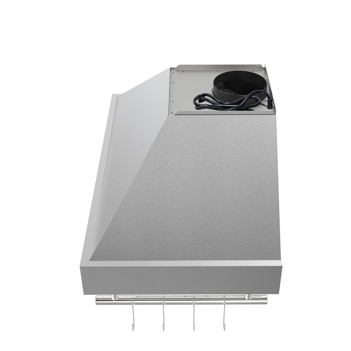 Forno Venezia 36" 370 CFM Wall-Mounted Ducted Range Hood with Adjustable Height, Baffle Filters, Touch Controls and LED Lights - Stainless Steel, Black, or White (FRHWM5503-36)