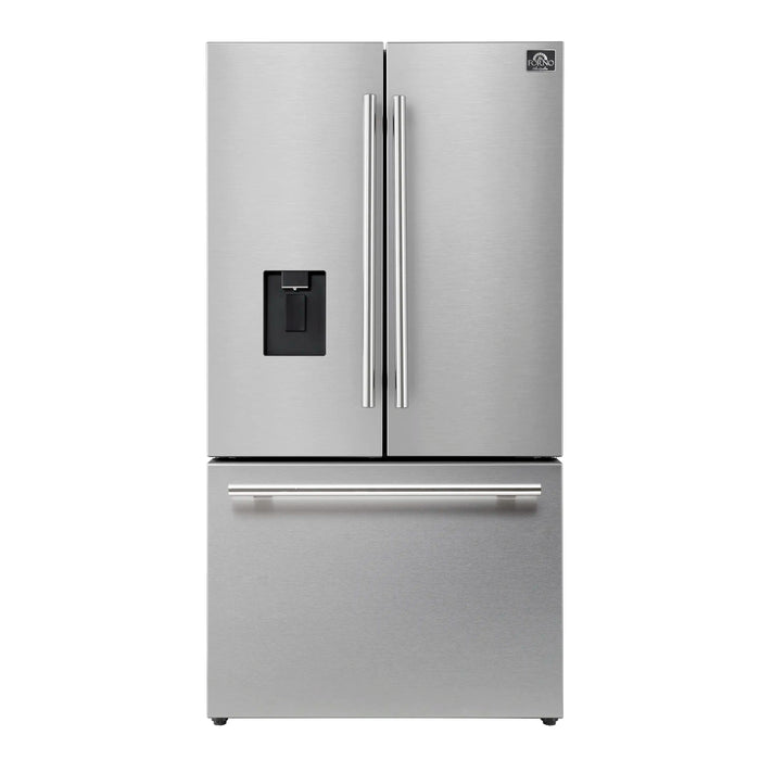 Forno Aosta 36" French Door Refrigerator with External Water Dispenser & Automatic Ice Maker – 22.4 Cu. Ft. in Stainless Steel (FFFFD1866-36SB)