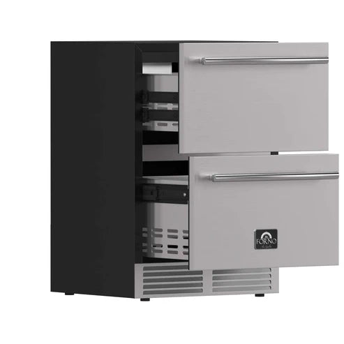 Forno Cosenza 24" 4.69 cu. ft. Built-In Indoor/Outdoor Drawer Freezer with Ice Maker (FDRBI1838-24S)