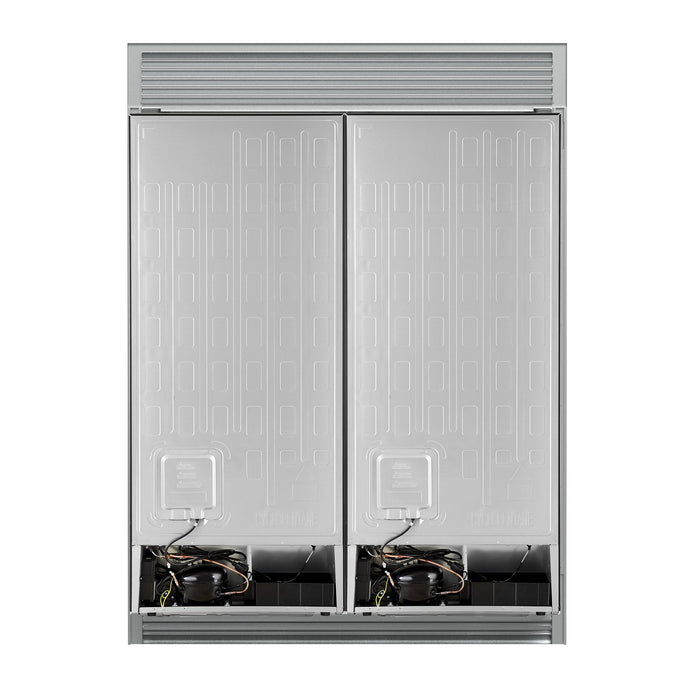 Forno Maderno 60" 27.2 cu. ft. Convertible Refrigerator and Freezer with Grill Trim Kit in Stainless Steel, Black or White with Antique Brass Handles (FFFFD1722-60SG)