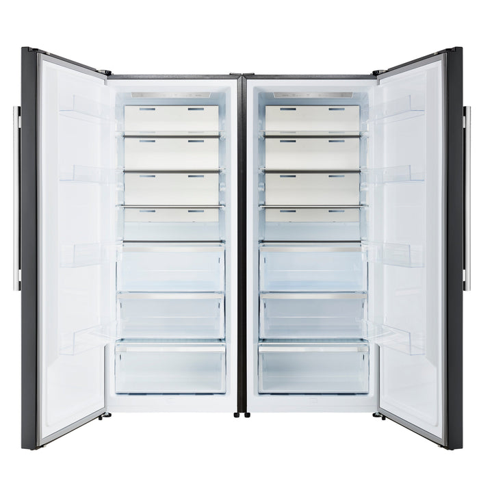 Forno Maderno 60" 27.2 cu. ft. Convertible Refrigerator and Freezer with Grill Trim Kit in Stainless Steel, Black or White with Antique Brass Handles (FFFFD1722-60SG)