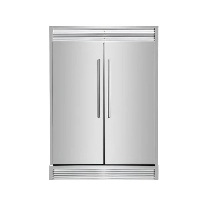 Forno Maderno 60" 27.2 cu. ft. Convertible Refrigerator and Freezer with Grill Trim Kit in Stainless Steel, Black or White with Antique Brass Handles (FFFFD1722-60SG)