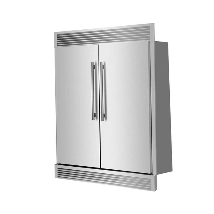 Forno Maderno 60" 27.2 cu. ft. Convertible Refrigerator and Freezer with Grill Trim Kit in Stainless Steel, Black or White with Antique Brass Handles (FFFFD1722-60SG)