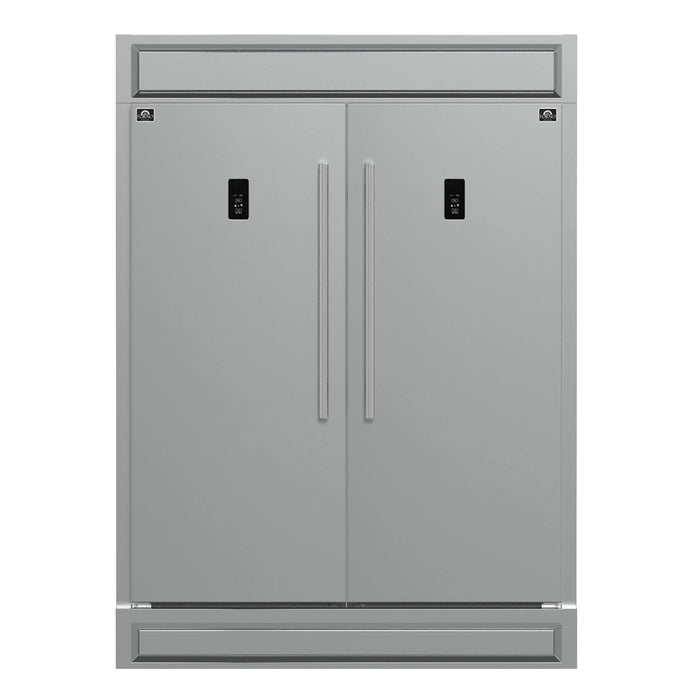Forno Fortezza 60" 28 cu. ft. Refrigerator/Freezer with Automatic Ice Maker and Modern Trim Kit in Stainless Steel (FFFFD1738-60MG)