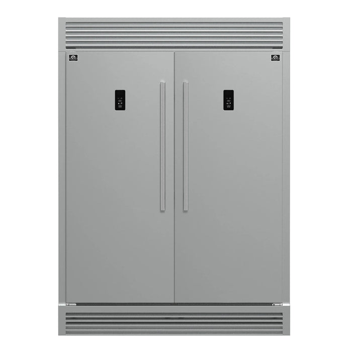 Forno Fortezza 60" 28 cu. ft. Refrigerator/Freezer with Automatic Ice Maker and Grill Trim Kit in Stainless Steel (FFFFD1738-60SG)