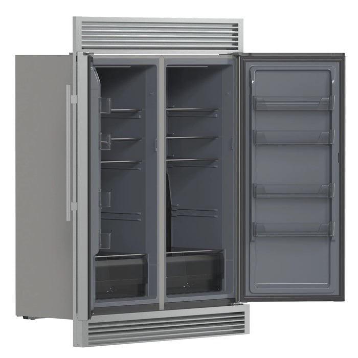Forno Fortezza 60" 28 cu. ft. Refrigerator/Freezer with Automatic Ice Maker and Grill Trim Kit in Stainless Steel (FFFFD1738-60SG)