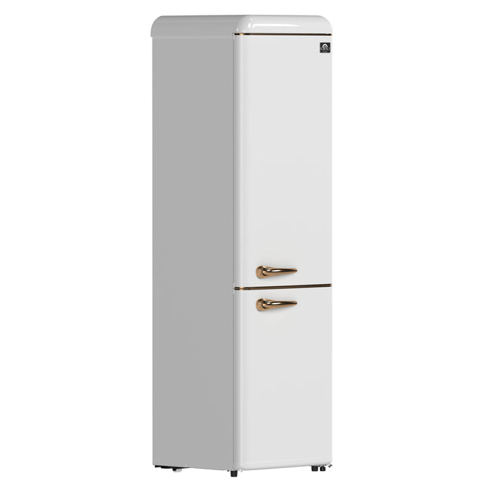 Forno Storico 22" 9 cu. ft. Retro Refrigerator in White with Copper Accents| White, Black Red (FFFFD1745-22WHT)