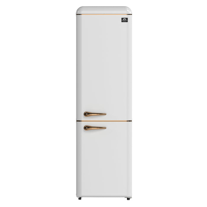 Forno Storico 22" 9 cu. ft. Retro Refrigerator in White with Copper Accents| White, Black Red (FFFFD1745-22WHT)