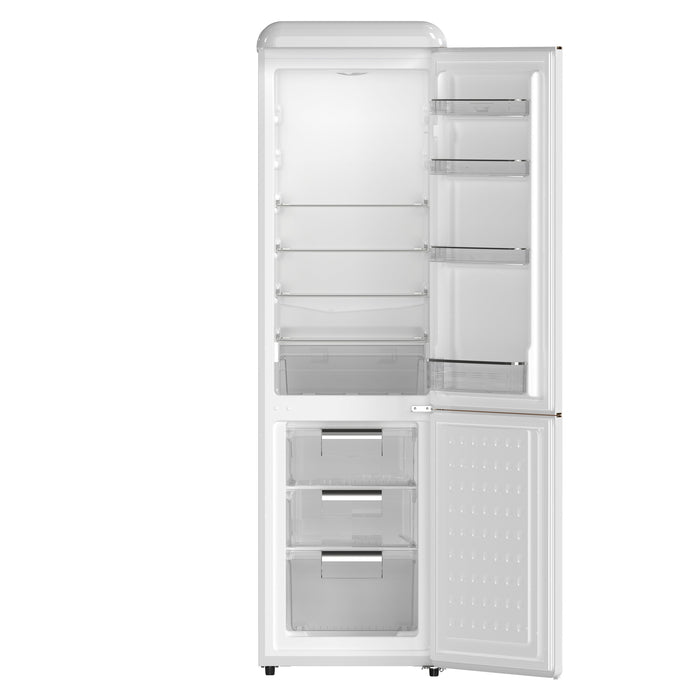 Forno Storico 22" 9 cu. ft. Retro Refrigerator in White with Copper Accents| White, Black Red (FFFFD1745-22WHT)