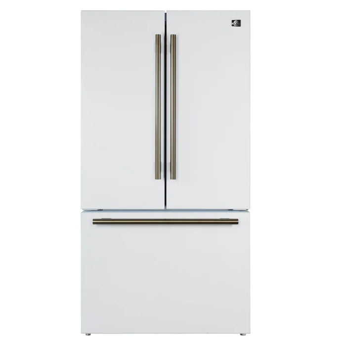 Forno Rivello 36" French Door Standard Depth Refrigerator with Water and Ice Dispenser - Stainless Steel, Black, or White (FFFFD1783-36S)