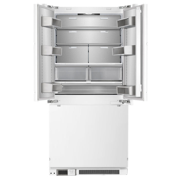 Forno Rivestito 36" 15.5 cu. ft. Counter Depth Built-In Panel-Ready French Door Refrigerator with Automatic Ice Maker (FFRBI1811-36FR)