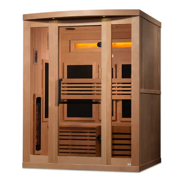 Golden Designs 2025 Model - "Reserve Edition" 3-Person Full Spectrum Near Zero EMF FAR Infrared Indoor Sauna with Himalayan Salt Bar (GDI-8230-01)