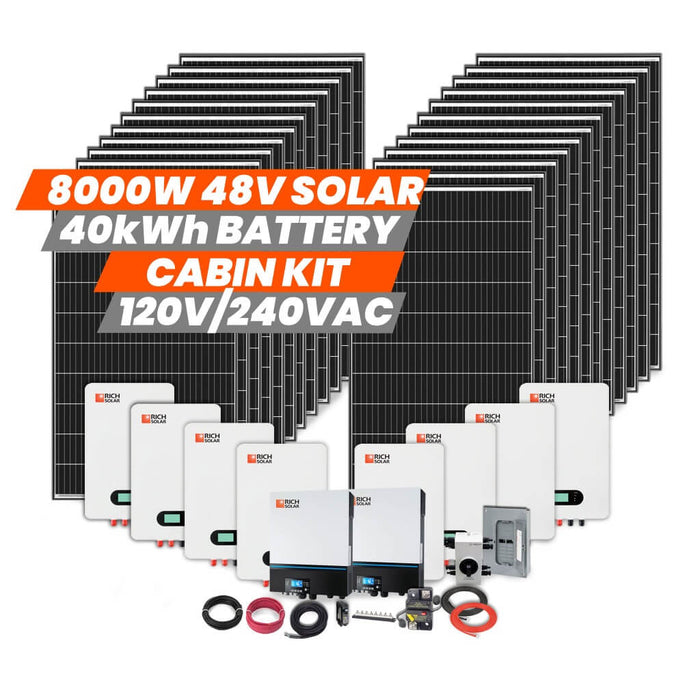 Rich Solar | 8000W 48V 120/240VAC Cabin Kit - Off-Grid Solar Kit