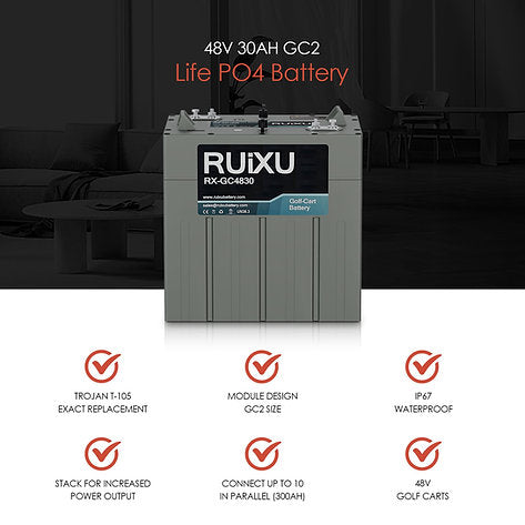 Ruixu RX-GC4830 | 48V30Ah Golf Cart Battery | UL2271 Certified
