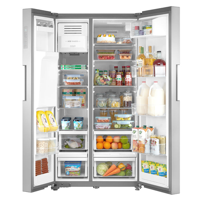 Cosmo 35" 26.3 cu. ft. Side-by-Side Refrigerator with Water and Ice Dispenser in Stainless Steel (COS-SBSR263RHSS)