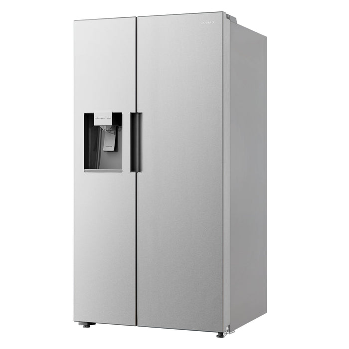 Cosmo 35" 26.3 cu. ft. Side-by-Side Refrigerator with Water and Ice Dispenser in Stainless Steel (COS-SBSR263RHSS)