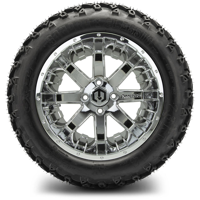MODZ 14" Assault Chrome Wheels & Off-Road Tires Combo