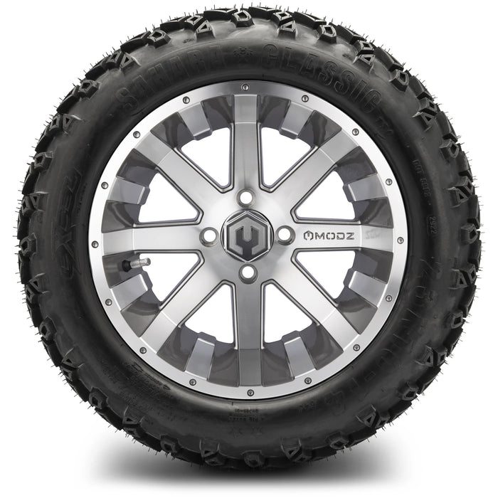 MODZ 14" Assault Machined Gunmetal Wheels & Off-Road Tires Combo