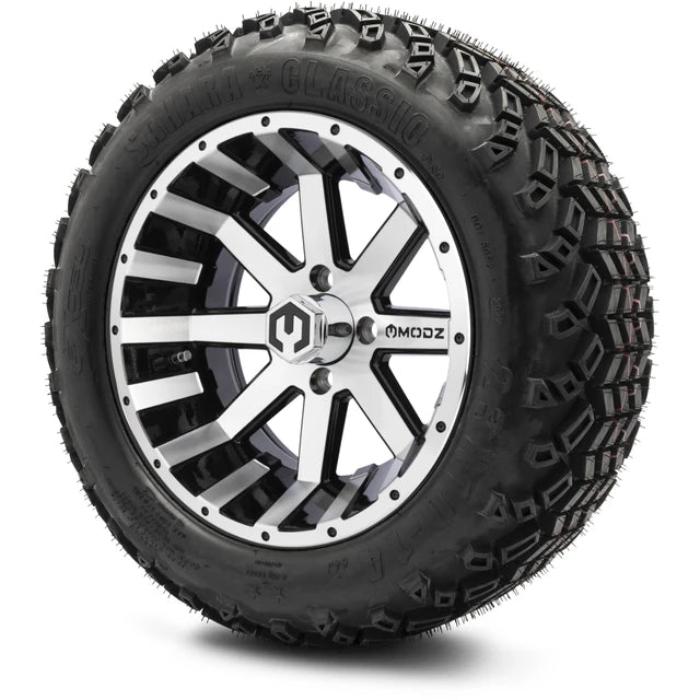 MODZ 14" Assault Machined Black Wheels & Off-Road Tires Combo
