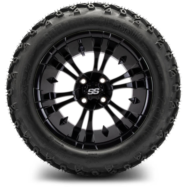 MODZ 14" Vampire Glossy Black Wheels & Off-Road Tires Combo