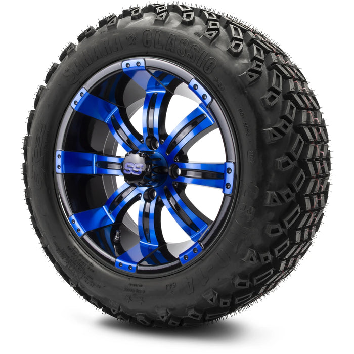 MODZ 14" Tempest Blue and Black Wheels & Off-Road Tires Combo