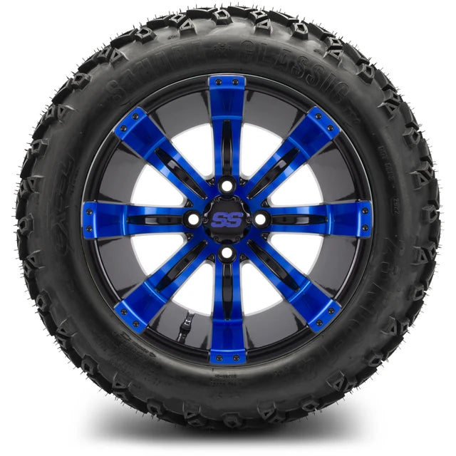 MODZ 14" Tempest Blue and Black Wheels & Off-Road Tires Combo