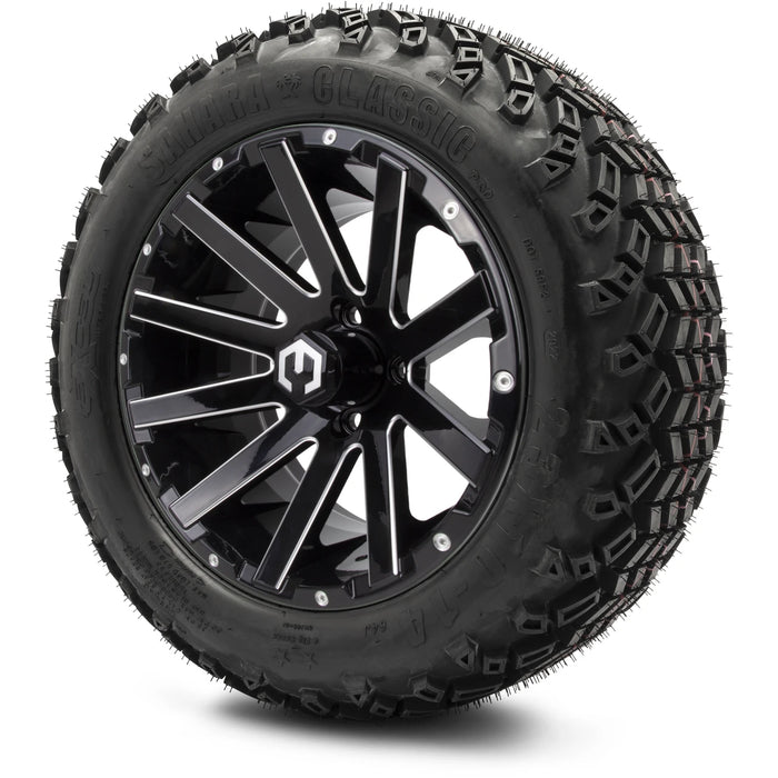 MODZ 14" Mauler Glossy Black with Ball Mill Wheels & Off-Road Tires Combo