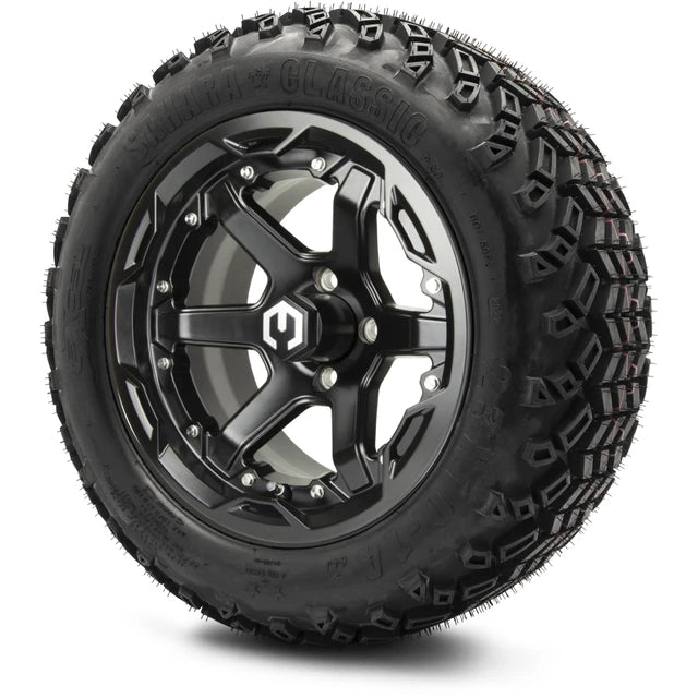 MODZ 14" Gladiator Glossy Black Wheels and Off-Road Tires Combo