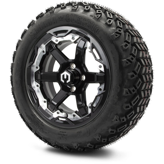 MODZ 14" Gladiator Machine & Black Wheels and Off-Road Tires Combo