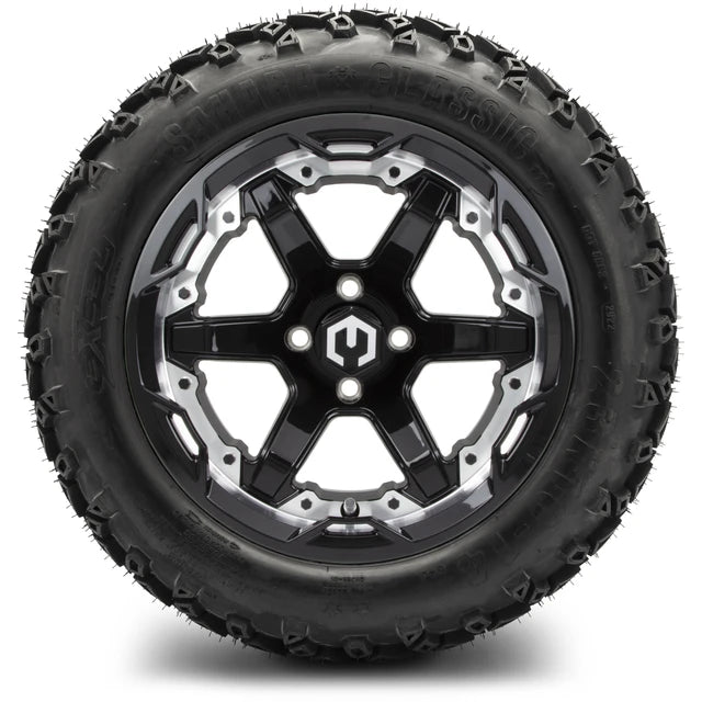 MODZ 14" Gladiator Machine & Black Wheels and Off-Road Tires Combo