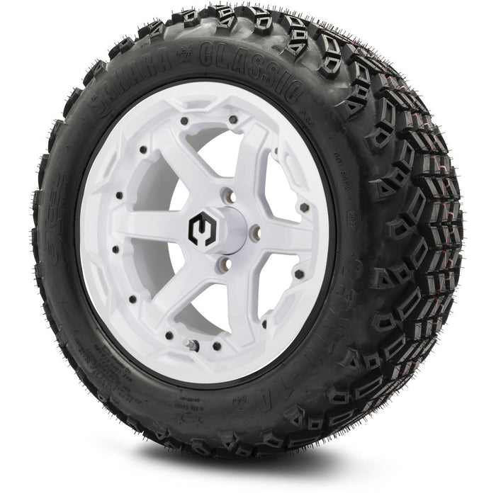 MODZ 14' Gladiator Glossy White - Tire and Wheel Combo