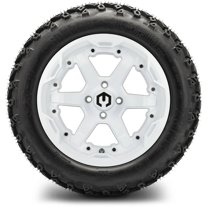 MODZ 14' Gladiator Glossy White - Tire and Wheel Combo