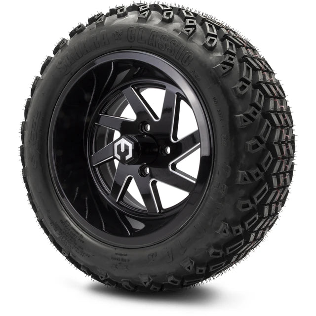 MODZ 14" Fury Glossy Black with Ball Mill Wheels & Off-Road Tires Combo