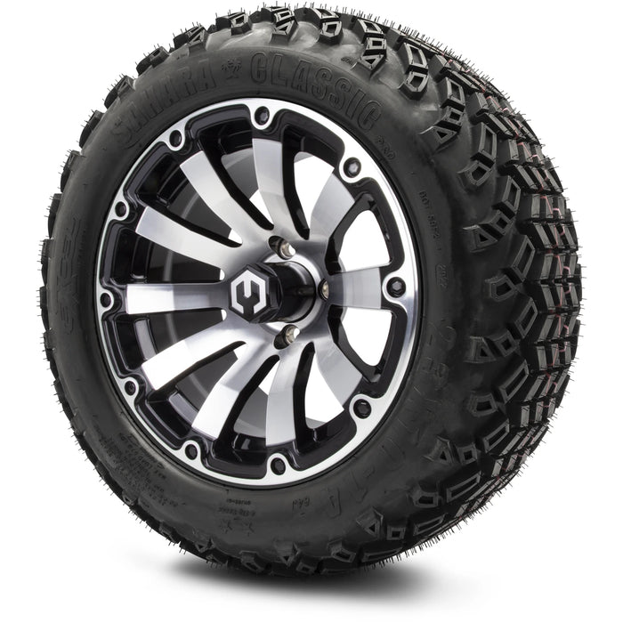 MODZ 14" Bomber Machined Black Wheels & Off-Road Tires Combo