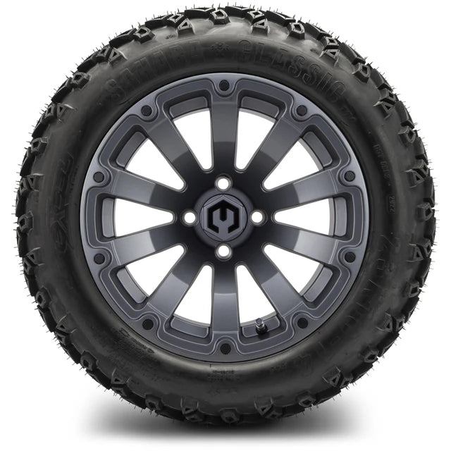 MODZ 14" Bomber Matte Gunmetal Wheels & Off-Road Tires Combo