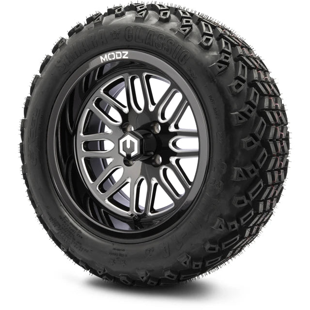 MODZ 14" Mayhem Glossy Black with Ball Mill Wheels & Off-Road Tires Combo
