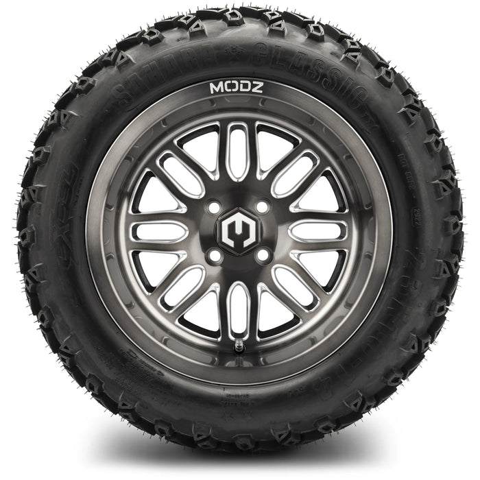 MODZ 14" Mayhem Brushed Gunmetal with Ball Mill Wheels & Off-Road Tires Combo