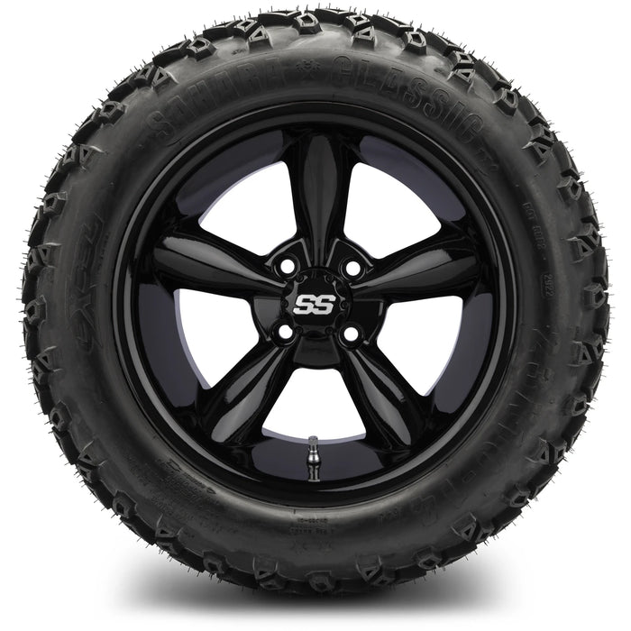 MODZ 14" Godfather Glossy Black Wheels & Off-Road Tires Combo